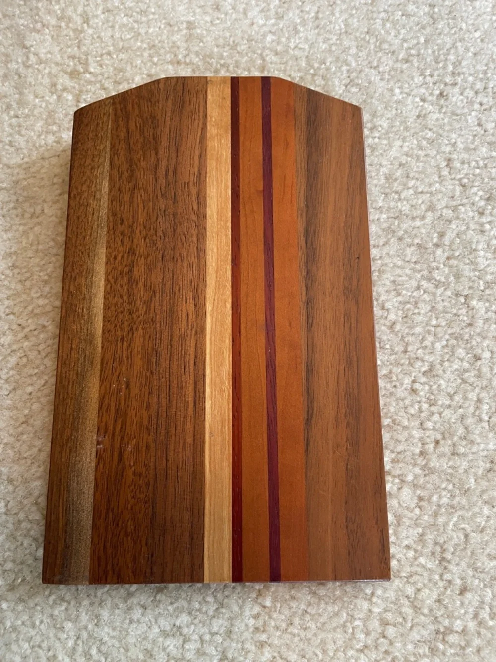 Hand Crafted Wood Clipboard with Brown and Red Inlay